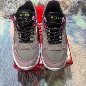 GUESS Women's Pink and Gray Sneakers